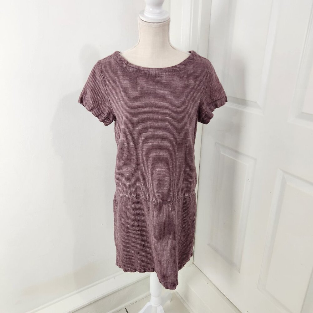 Garnet Hill Mauve Striped Mini Dress